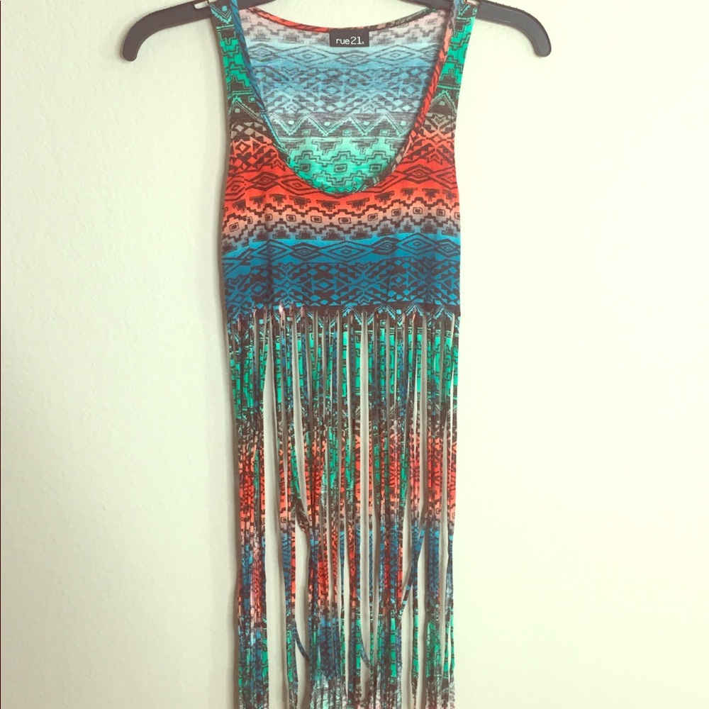 Tank with fringe